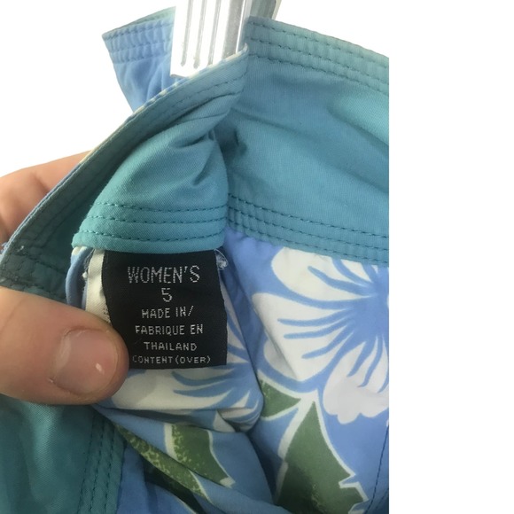 Patagonia Women Board Short Swim trunks Blue White Green Floral Drawstring 5 / S - Picture 11 of 13